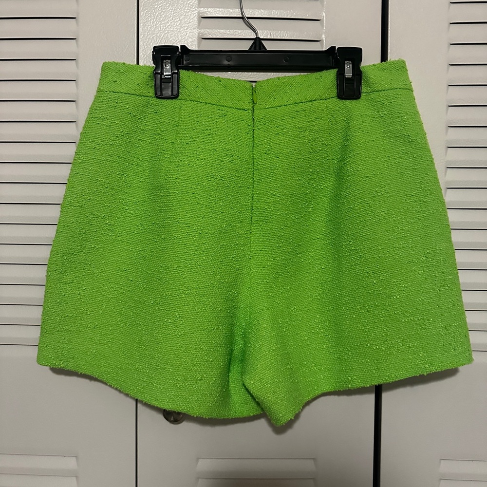 L'AGENCE Ashton Tweed Shorts in Lime Green NWT - Picture 6 of 8